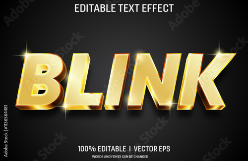 blink vector 3d text effect with modern style design