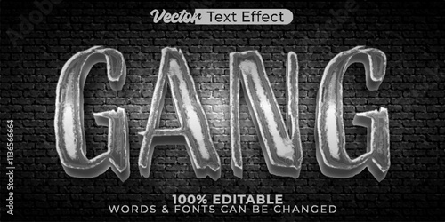 Gang Vector Text Effect Editable Alphabet Black Mafia Crime  Boss