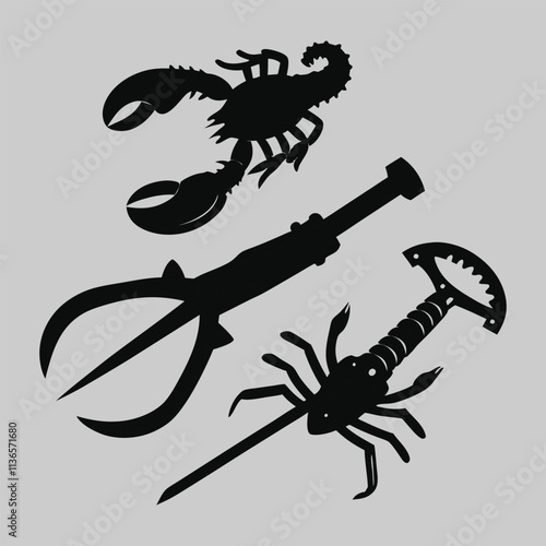 pathological tools silhouette vector design art and illustration