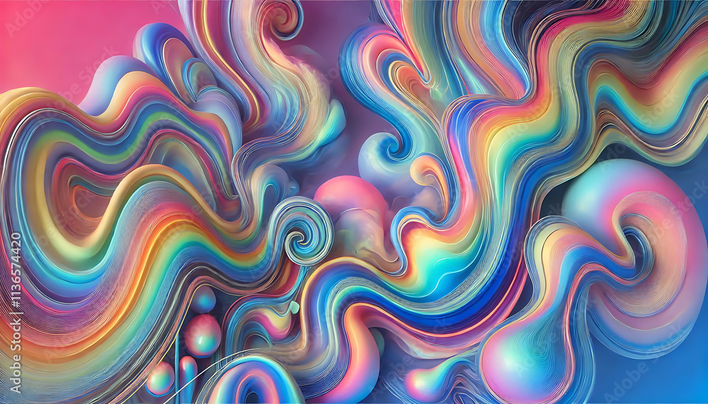 Abstract Fluid Art- Vibrant Colors, Swirling Gradients, and Holographic Effects Abstract Fluid Art- Vibrant Colors, Swirling Gradients, and Holographic Effects