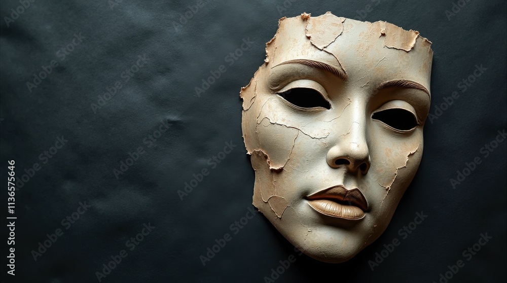 Torn and Cut Paper Abstract Face Torn and Cut Paper Abstract Face