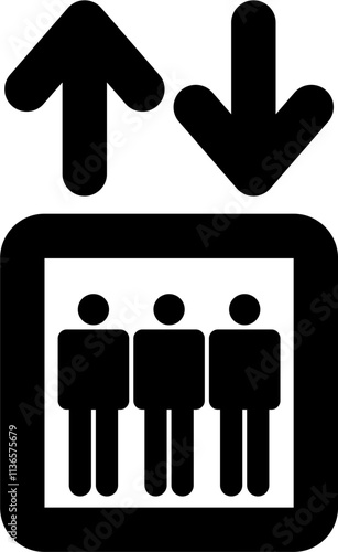 elevator sign isolated on white background. vector ilustration. 