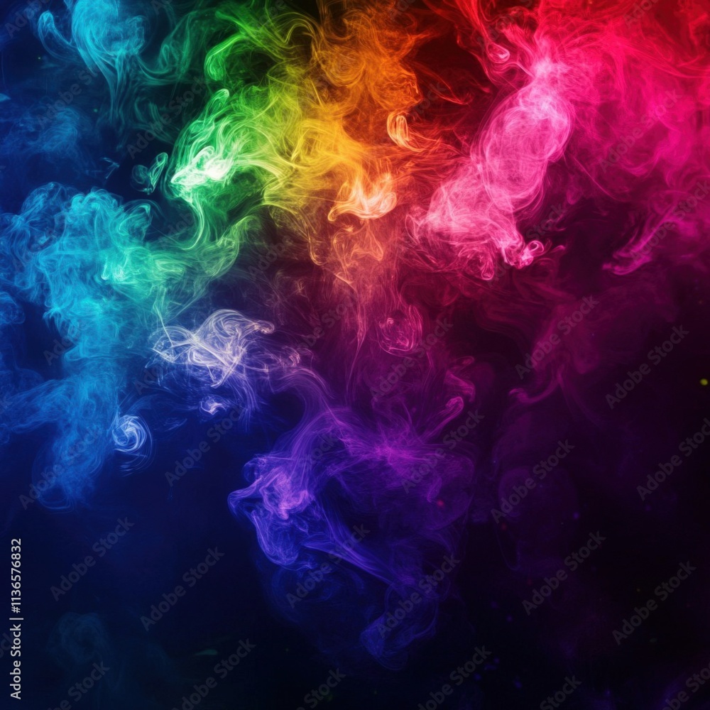 Colorful smoke against a black background, creating a vibrant and dynamic visual effect. Colorful smoke against a black background, creating a vibrant and dynamic visual effect.