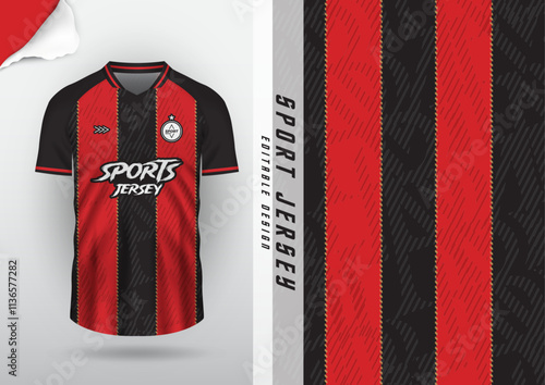 Jersey design, jersey, football, soccer, futsal, running, badminton, tennis, exercise, rugby, free pattern, black, red