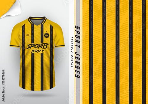 Jersey design, jersey, football, soccer, futsal, running, badminton, tennis, exercise, rugby, free pattern, yellow, black
