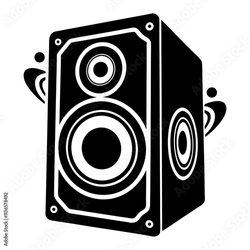sound speaker silhouette vector illustration