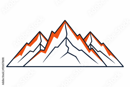 himalayan mountains vector   with white background 