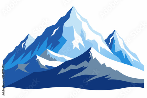 himalayan mountains vector   with white background 