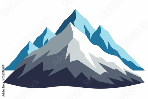himalayan mountains vector   with white background 