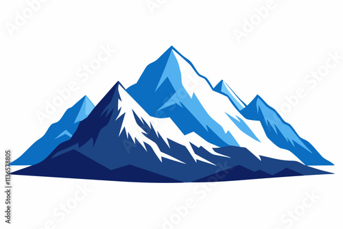 himalayan mountains vector   with white background 
