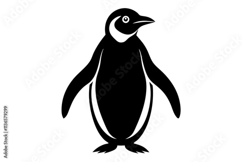 penguin	vector silhuette illustration  art vector on white background 