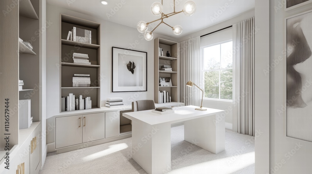 modern home office design with built-in bookcases and desk modern home office design with built-in bookcases and desk