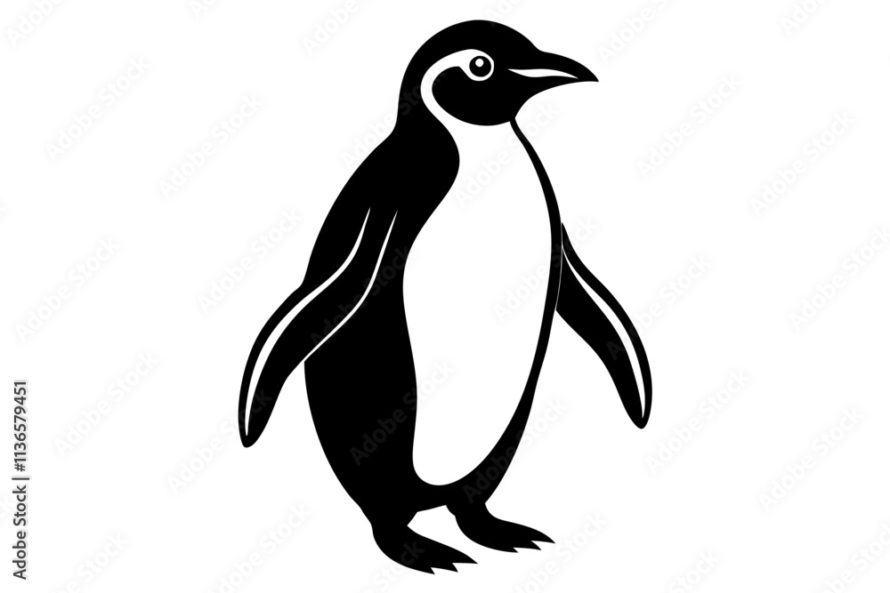 Naklejka premium penguin vector silhuette illustration art vector on white background