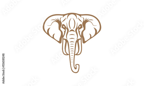 Elephant head Silhouette vector illustration
