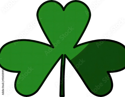 Four Leaf Clover Symbol for St Patrick's Day Celebration, transparent background photo