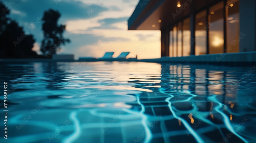 Fototapeta premium Poolside Sunset