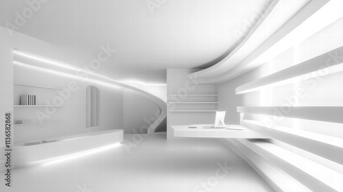modern white minimalist office interior design
