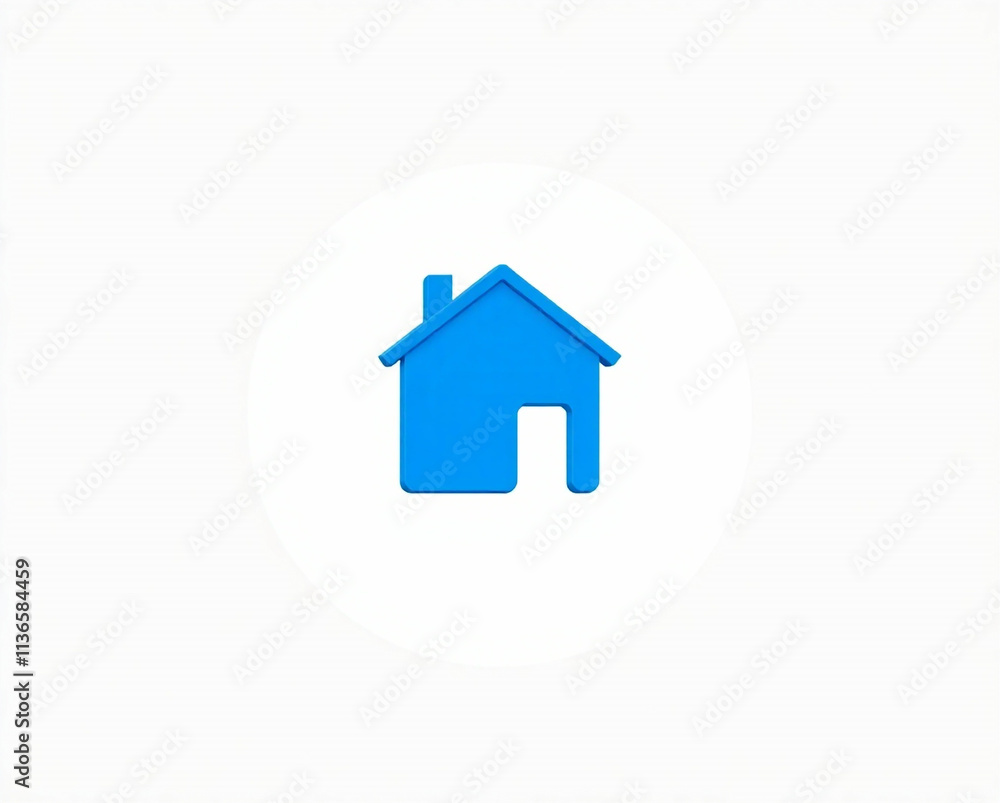 Blue House 3D Render Icon Isolated on White Background Blue House 3D Render Icon Isolated on White Background