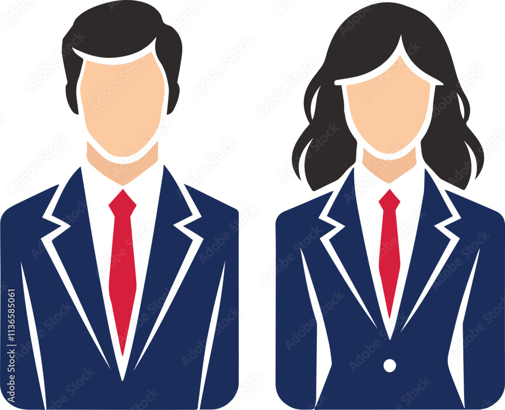 business man and woman vector illustration on white and transparent background business man and woman vector illustration on white and transparent background