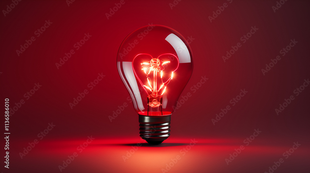 Light bulb on red background Light bulb on red background
