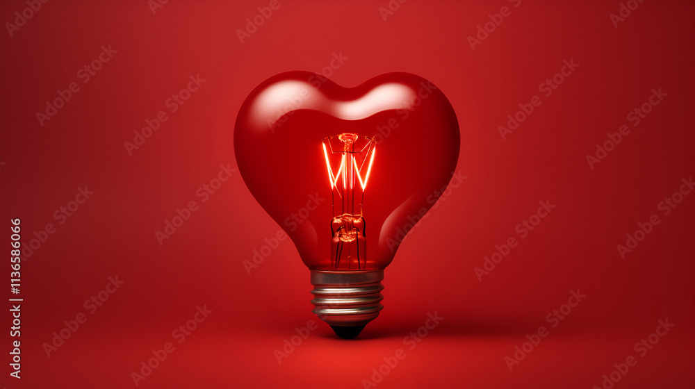 Light bulb on red background Light bulb on red background