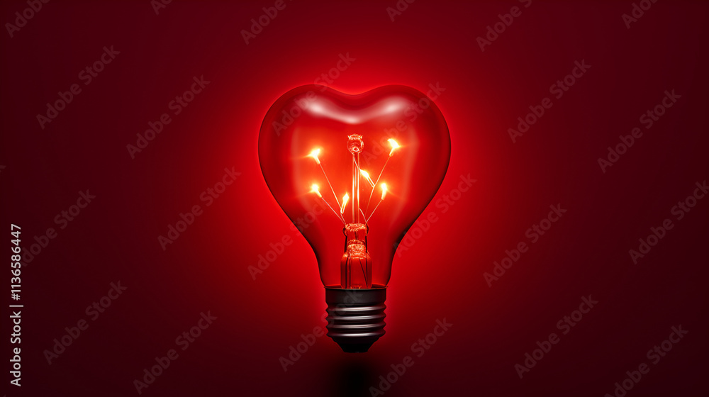 Light bulb on red background Light bulb on red background