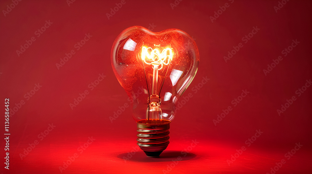 Light bulb on red background Light bulb on red background
