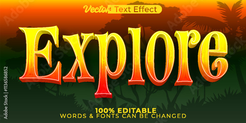 Explore Vector Text Effect Editable Alphabet Discover Travel