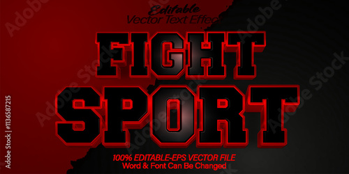 Fight Sport Vector Text Effect Editable Alphabet Combat Ninja War Battle Esport Gamer Videgame Red photo