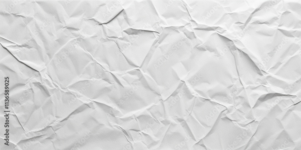 Obraz premium A textured surface of crumpled white paper showcases intricate folds and creases, perfect for backgrounds in creative designs and artistic endeavors. Generative AI