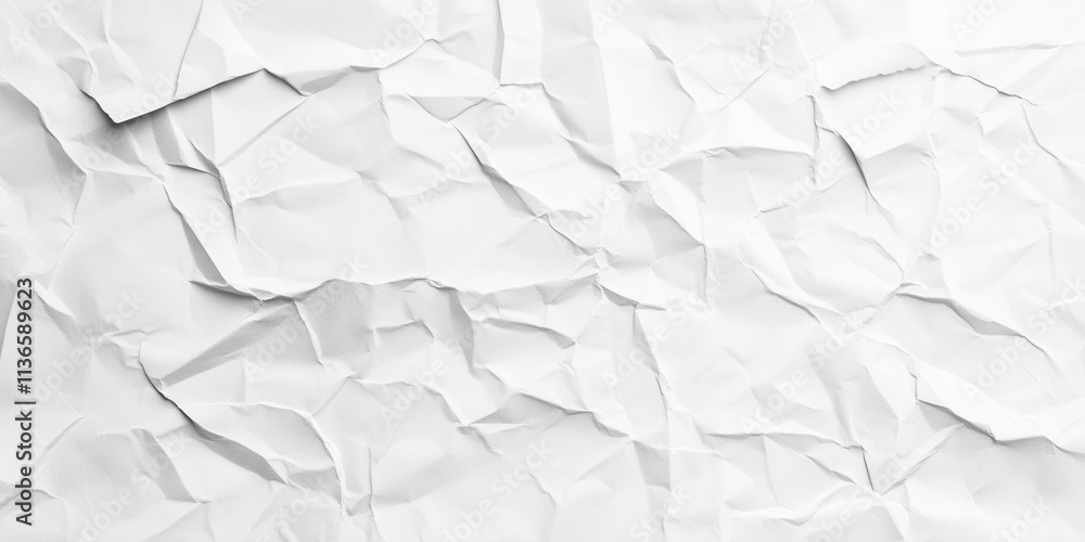 White crumpled paper with a textured surface offers a unique backdrop for designs, crafts, or artistic projects, showcasing subtle creases and folds. Generative AI White crumpled paper with a textured surface offers a unique backdrop for designs, crafts, or artistic projects, showcasing subtle creases and folds. Generative AI