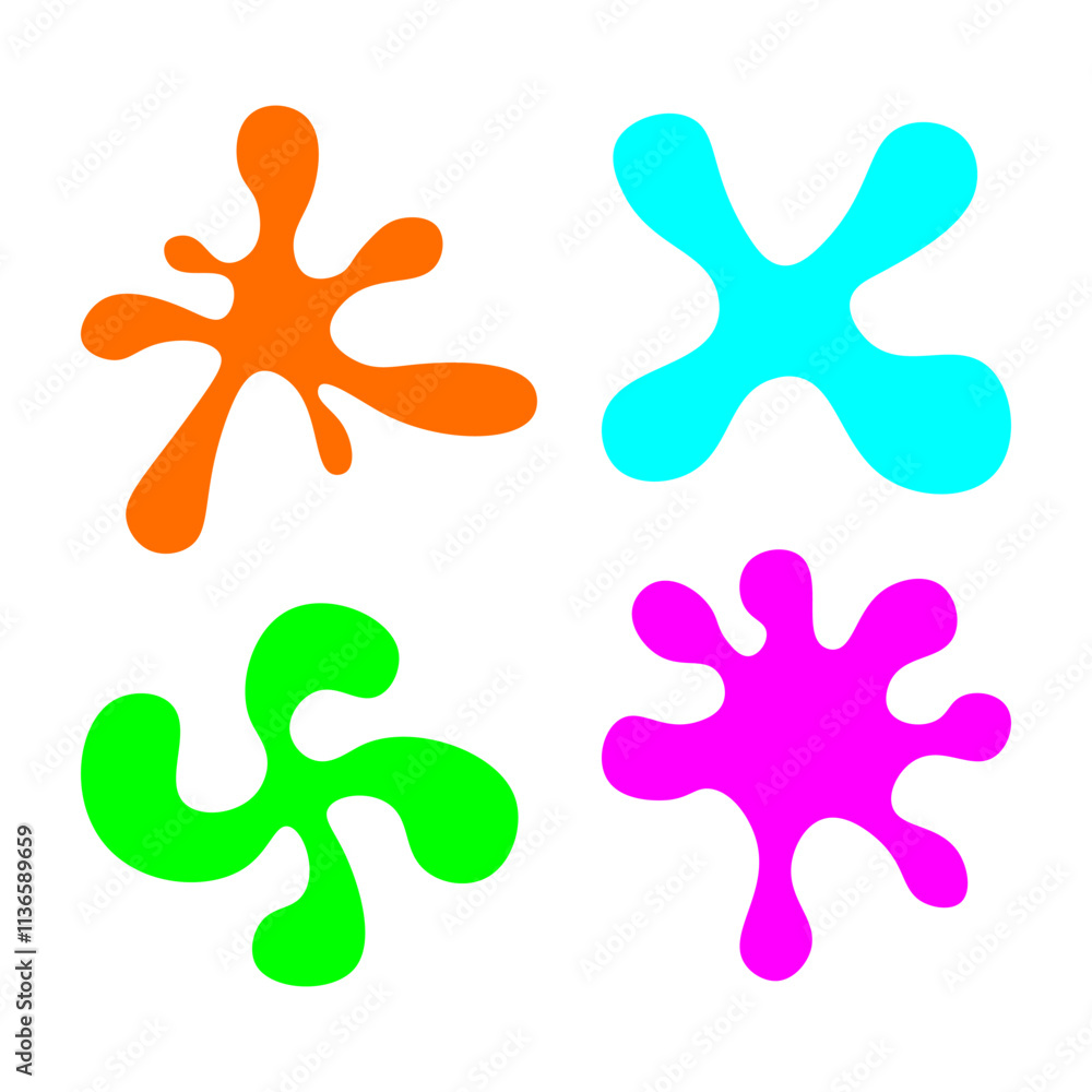 Collection of creative colorful splashes isolated on white background Collection of creative colorful splashes isolated on white background
