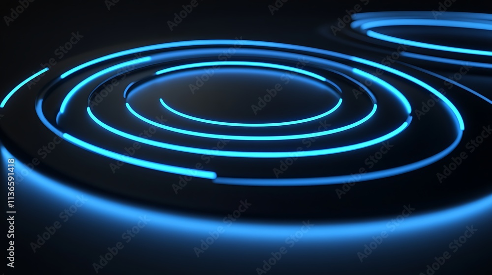 Soft concentric circles with glowing light accents Soft concentric circles with glowing light accents