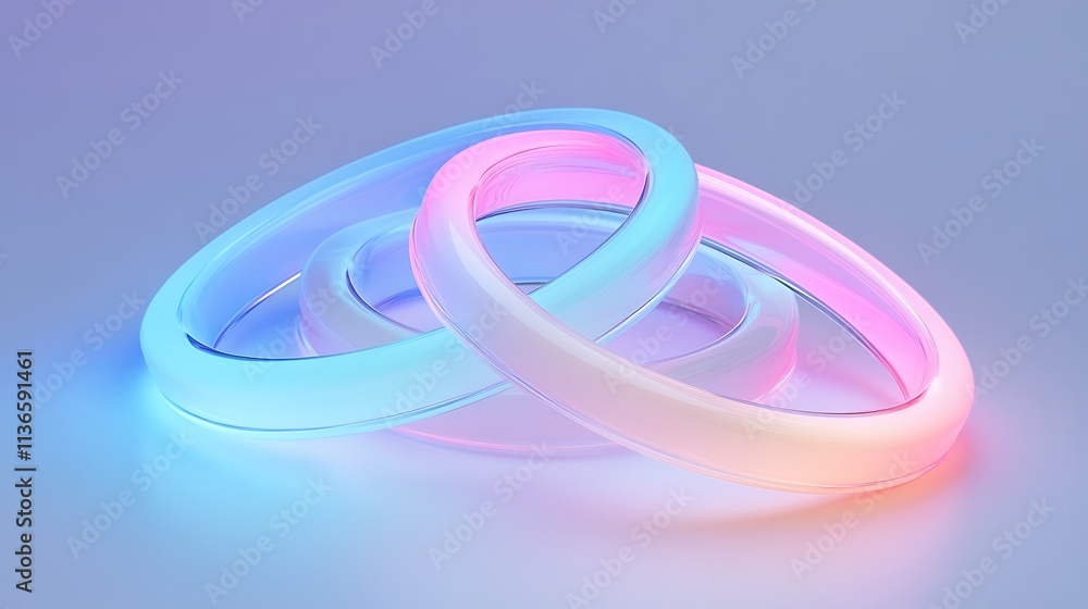 Soft glowing rings in pastel hues blending together Soft glowing rings in pastel hues blending together