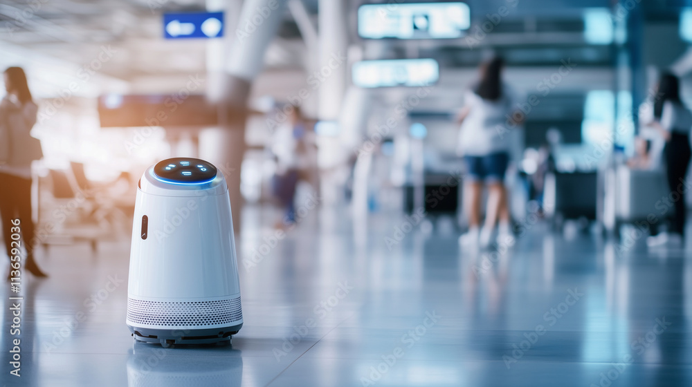 robots work in the airport . robots work in the airport .