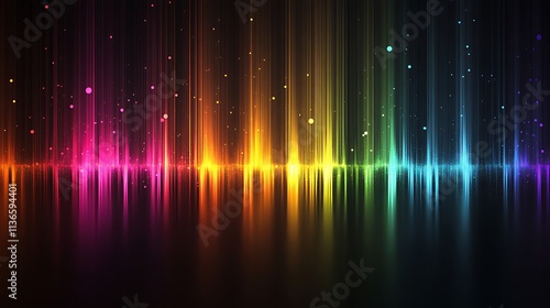 Smooth rainbow gradient with scattered light reflections