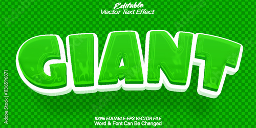 Green Giant Vector Text Effect Editable Alphabet Huge Big