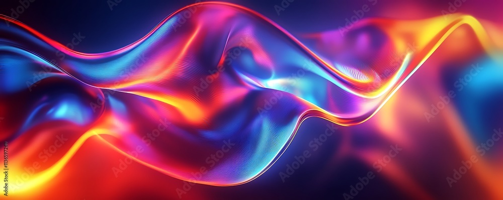 Abstract fluid shapes in a neon holographic background for striking and high-definition digital artwork. Abstract fluid shapes in a neon holographic background for striking and high-definition digital artwork.