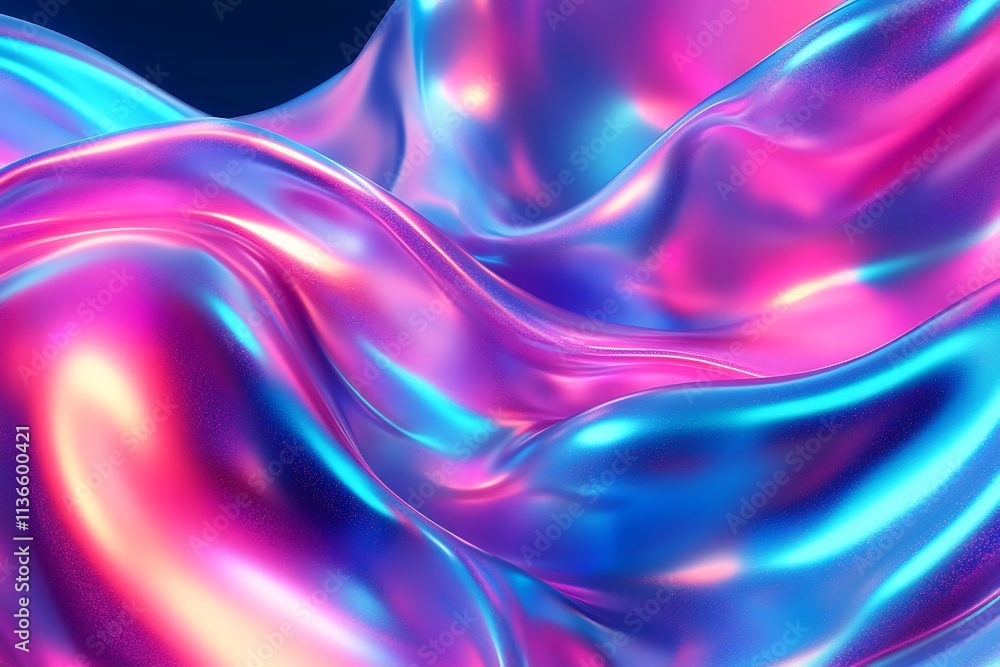 Abstract holographic background with neon pink, blue, and purple liquid flow, featuring shiny and iridescent textures. Abstract holographic background with neon pink, blue, and purple liquid flow, featuring shiny and iridescent textures.