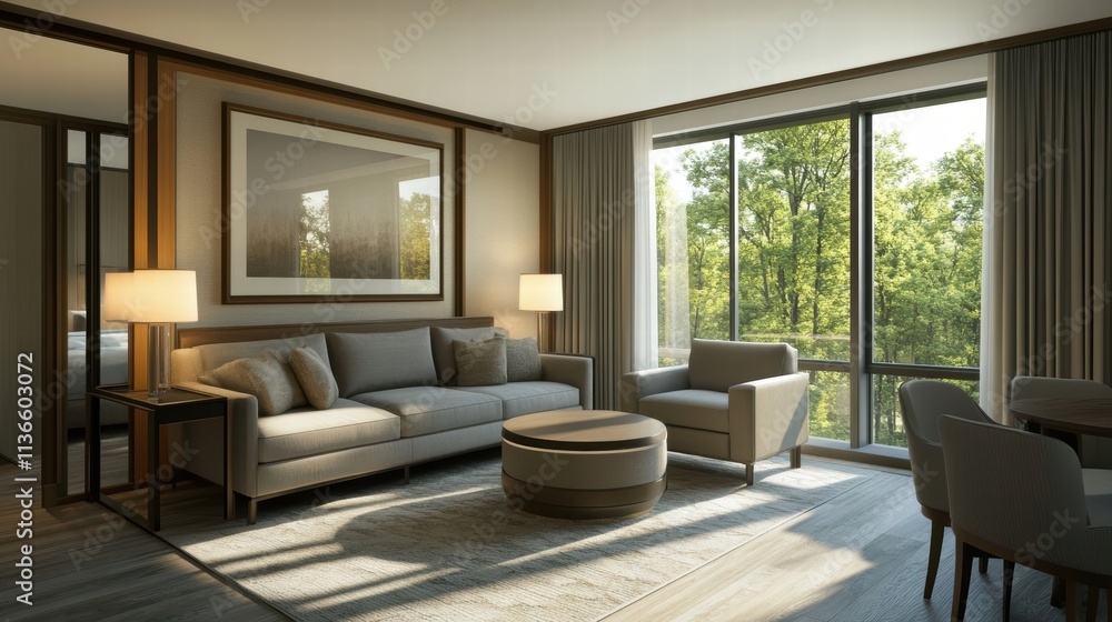 luxurious hotel suite with forest view luxurious hotel suite with forest view