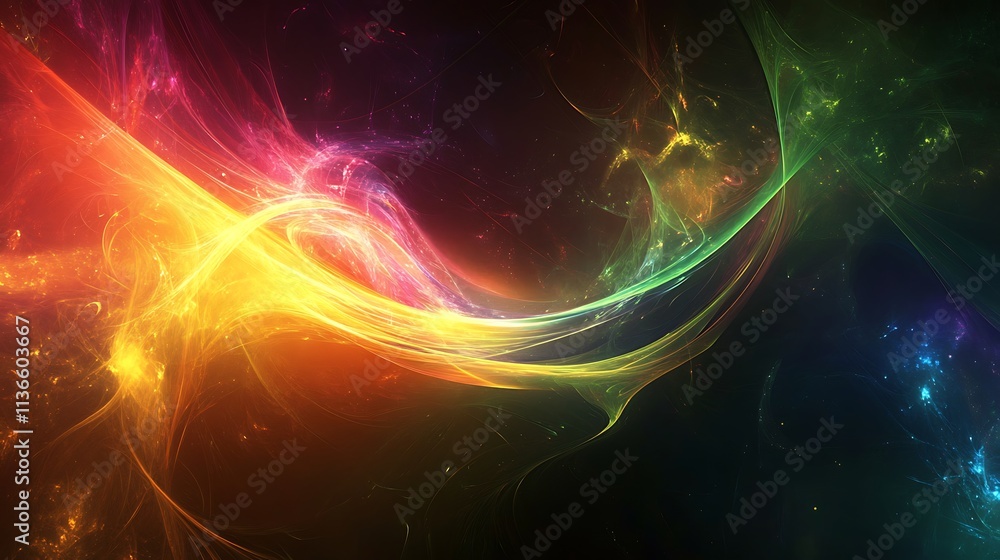 Radiant rainbow curves blending seamlessly into the background Radiant rainbow curves blending seamlessly into the background