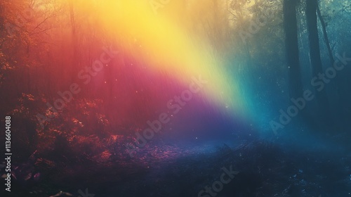 Glowing rainbow arcs crossing against a soft backdrop