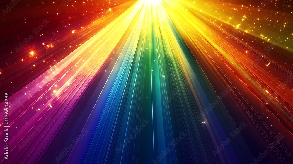 Obraz premium Dynamic rainbow streaks crisscrossing in a radiant pattern