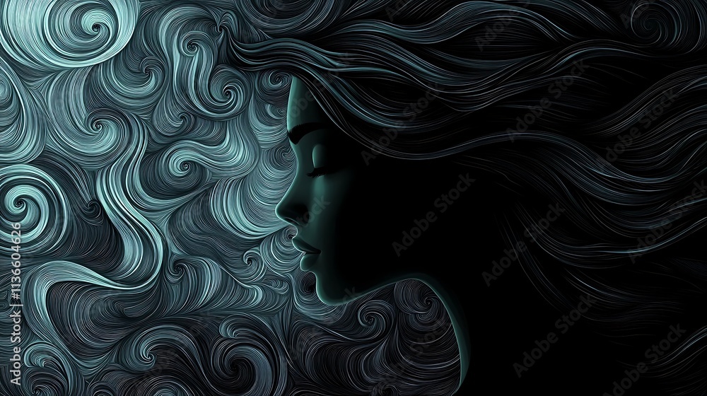 Emotional elegance of a woman abstract art digital creation dark space Emotional elegance of a woman abstract art digital creation dark space