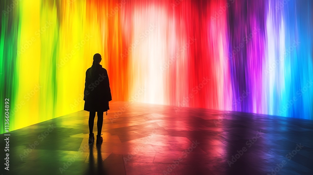 Bold rainbow spectrum blending seamlessly into soft light