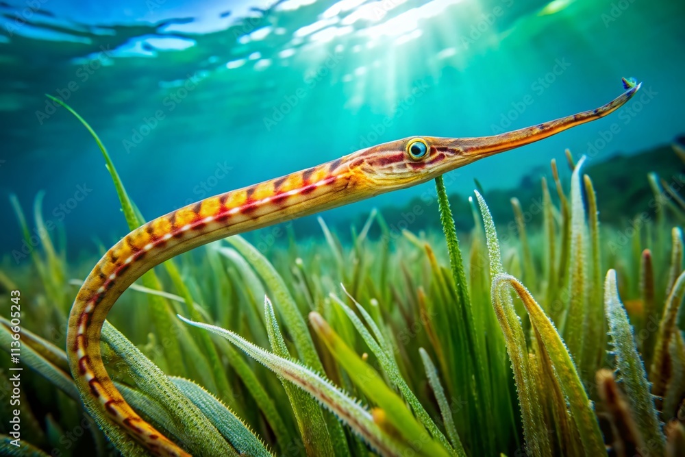 Pipefish Underwater Photography: Close-Up Ocean Wildlife Image, Sea ...