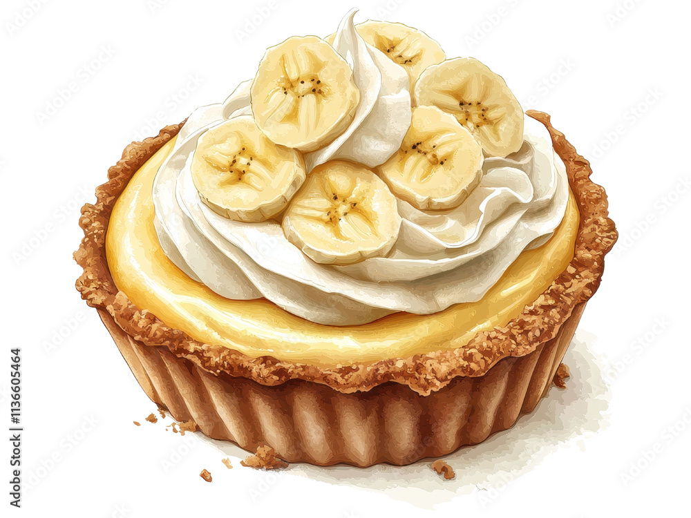 Deliciously Creamy Banana Cream Pie with Sliced Bananas and Whipped Topping Deliciously Creamy Banana Cream Pie with Sliced Bananas and Whipped Topping