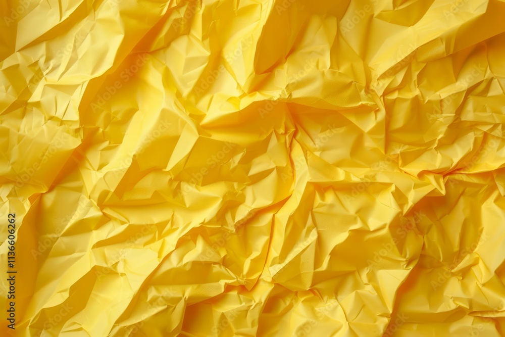 Photo of Crumpled sheet of yellow paper. Background texture for backdrops or mapping Photo of Crumpled sheet of yellow paper. Background texture for backdrops or mapping