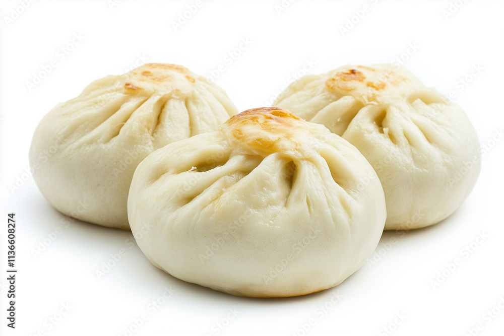 Steamed chinese bun isolated on white background, Selective focus dumpling on white. Steamed chinese bun isolated on white background, Selective focus dumpling on white.