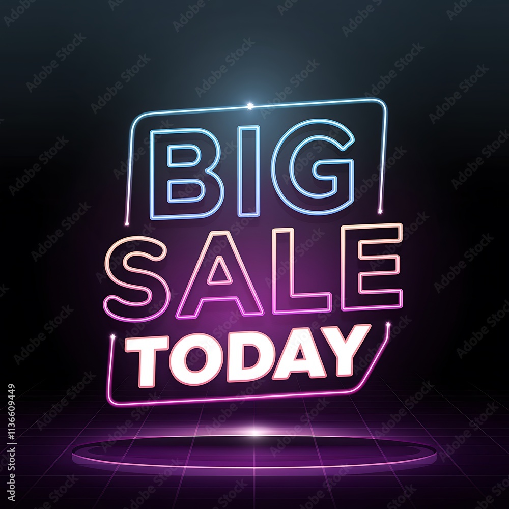 Neon Sign Announces Big Sale Today Neon Sign Announces Big Sale Today